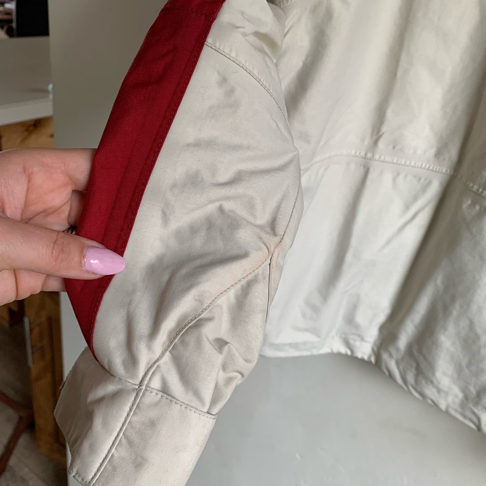 The North Face HyVent Hooded Rain Jacket Red White Waterproof Women XS - Picture 10 of 16